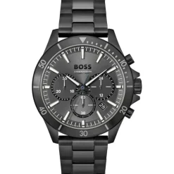 BOSS Troper 44mm Grey Chrono Black IP Case & Bracelet Watch