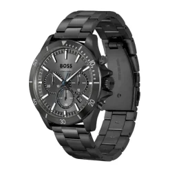 BOSS Troper 44mm Grey Chrono Black IP Case & Bracelet Watch