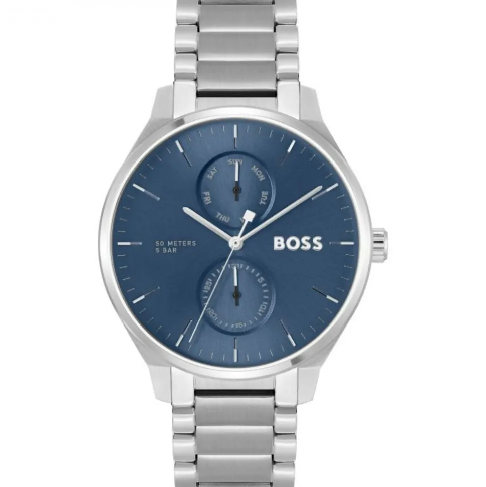 BOSS Tyler 43mm Blue Dial Multifunction Steel Case Watch