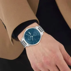 BOSS Tyler 43mm Blue Dial Multifunction Steel Case Watch