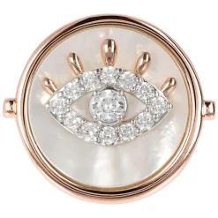 Bronzallure Alba Collection Cubic Zirconia All-Seeing Eye Mother Of Pearl Ring