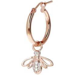 Bronzallure Altissima Collection Bee Cubic Zirconia Single Hoop Ladies Earring