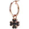 Bronzallure Altissima Collection 4 Leaf Clover Spinel Single Hoop Ladies Earring