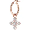 Bronzallure Altissima Collection Cross Cubic Zirconia Single Hoop Ladies Earring
