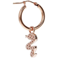Bronzallure Altissima Collection Snake Cubic Zirconia Single Hoop Ladies Earring