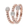 Bronzallure Altissima 18ct Rose Gold-Plated Beaded Wrap Ring
