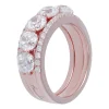 Bronzallure Altissima 18ct Rose Gold-plated Cubic Zirconia Set of 3 Stacking Rings