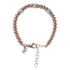 Bronzallure 18ct Rose Gold-Plated Cubic Zirconia Bead Bracelet