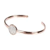 Bronzallure 18ct Rose Gold-Plated Cubic Zirconia Open Bangle