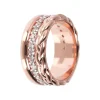 Bronzallure 18ct Rose Gold-Plated Cubic Zirconia Woven Ring