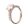 Bronzallure 18ct Rose Gold-Plated Cubic Zirconia Shoulders Ring