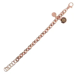 Bronzallure 18ct Rose Gold-plated Smoky Quartz Bracelet
