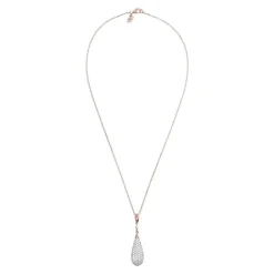 Bronzallure 18ct Rose Gold-Plated Crystal Teardrop Pendant