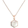 Bronzallure Hexagonal 15MM Flat Gemstone Pendant Necklace