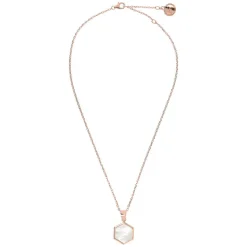 Bronzallure Hexagonal 15MM Flat Gemstone Pendant Necklace