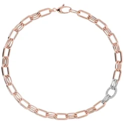 Bronzallure Polished Long Link Cubic Zirconia Necklace