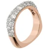 Bronzallure Riviera 18ct Rose Gold Plated Cubic Zirconia Square Shaped Ring (Size O-P)
