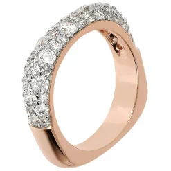 Bronzallure Riviera 18ct Rose Gold Plated Cubic Zirconia Square Shaped Ring (Size O-P)