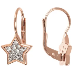 Bronzallure Star-Shaped Cubic Zirconia Pave Earrings