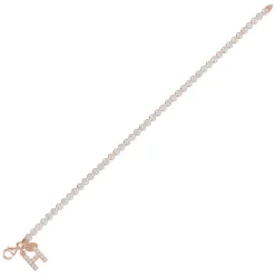 Bronzallure Tennis Gemstone With Charm Initial H Bracelet