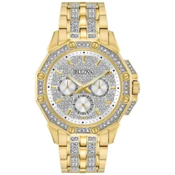 Bulova Crystal Octava Silver Dial Two Tone Bracelet Watch