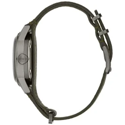 Bulova Hack 38mm Black Dial Green NATO Leather Strap Watch