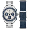 Bulova Heritage Lunar Pilot 43.5mm Chronograph White & Blue Dial Bracelet Watch