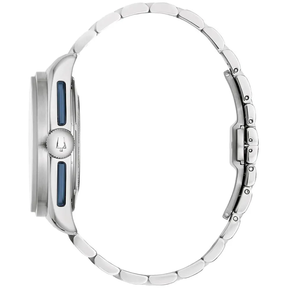 Bulova Heritage Lunar Pilot 43.5mm Chronograph White & Blue Dial Bracelet Watch