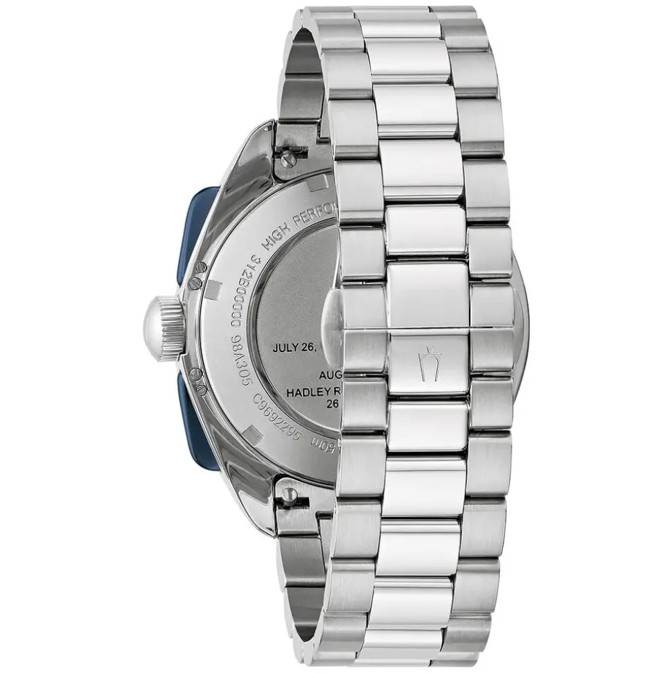 Bulova Heritage Lunar Pilot 43.5mm Chronograph White & Blue Dial Bracelet Watch