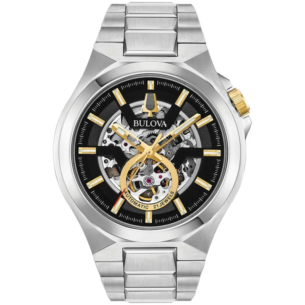 Bulova Maquina Skeleton Stainless Steel 46mm Men's Watch