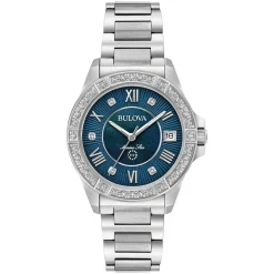 Bulova Marine Star Diamond 32mm Blue Dial Watch