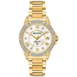 Bulova Marine Star Diamond 32mm Pearlised Dial Watch