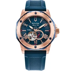 Bulova Marine Star 45mm Automatic Blue Dial Blue Strap Watch