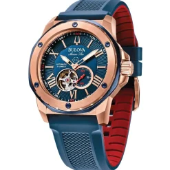 Bulova Marine Star 45mm Automatic Blue Dial Blue Strap Watch
