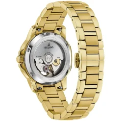 Bulova Marine Star 37mm MOP Dial Gold Toned Steel Bracelet Watch