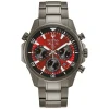 Bulova Marine Star 43mm Red Dial Grey Bracelet Watch