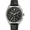 Bulova Moonwatch 45mm Black Dial Steel Case Black Strap Watch