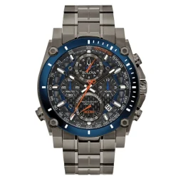 Bulova Precisionist 46.5mm Steel Case Black Dial Watch