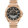 Bulova Precisionist X 44.7 x 58.5mm Diamond Dot Black Dial Rose Gold Bracelet Watch