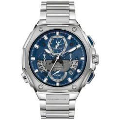 Bulova Precisionist X Chronograph 45mm Blue Dial Bracelet Watch