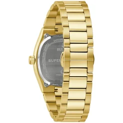Bulova Super Seville 38mm Silver Dial Yellow Gold PVD Steel Bracelet Watch