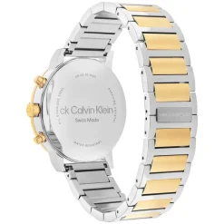 Calvin Klein Architectural 42mm White Dial Steel & Yellow Gold Bracelet Watch