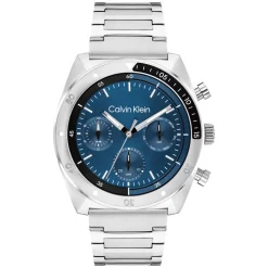 Calvin Klein CK Flex 42mm Blue Dial Stainless Steel Bracelet Watch