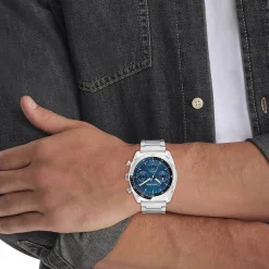 Calvin Klein CK Flex 42mm Blue Dial Stainless Steel Bracelet Watch