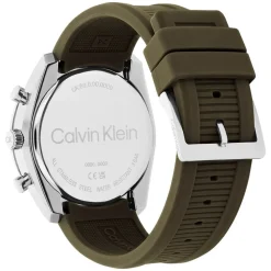 Calvin Klein CK Flex 42mm Grey Dial Green Silicon Strap Watch
