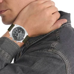 Calvin Klein CK Flex 42mm Grey Dial Green Silicon Strap Watch