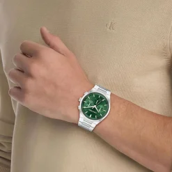 Calvin Klein Distinguish 44mm Green Dial Steel Bracelet Watch