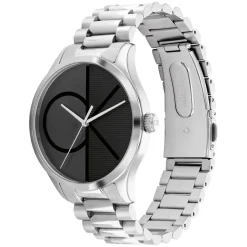 Calvin Klein Iconic 40mm Black Monogramed Dial Steel Bracelet Watch