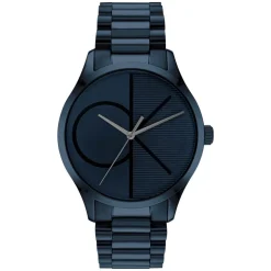 Calvin Klein Iconic 40mm Dark Blue Monogramed Dial Blue Bracelet Watch