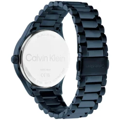 Calvin Klein Iconic 40mm Dark Blue Monogramed Dial Blue Bracelet Watch